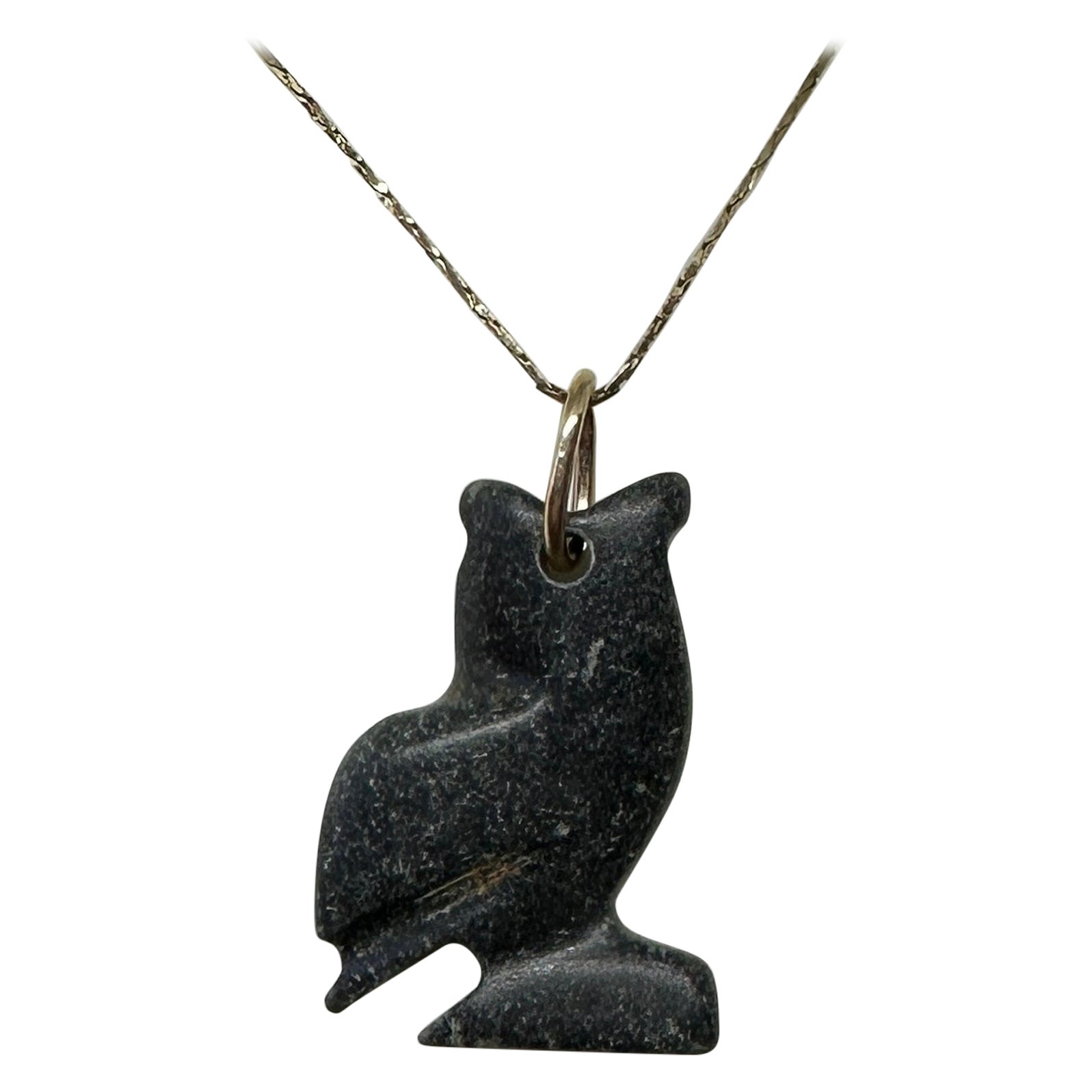 Antike Mesopotamische Stein Eule Amulett Anhänger Halskette 2000 BC 14 Karat Gold