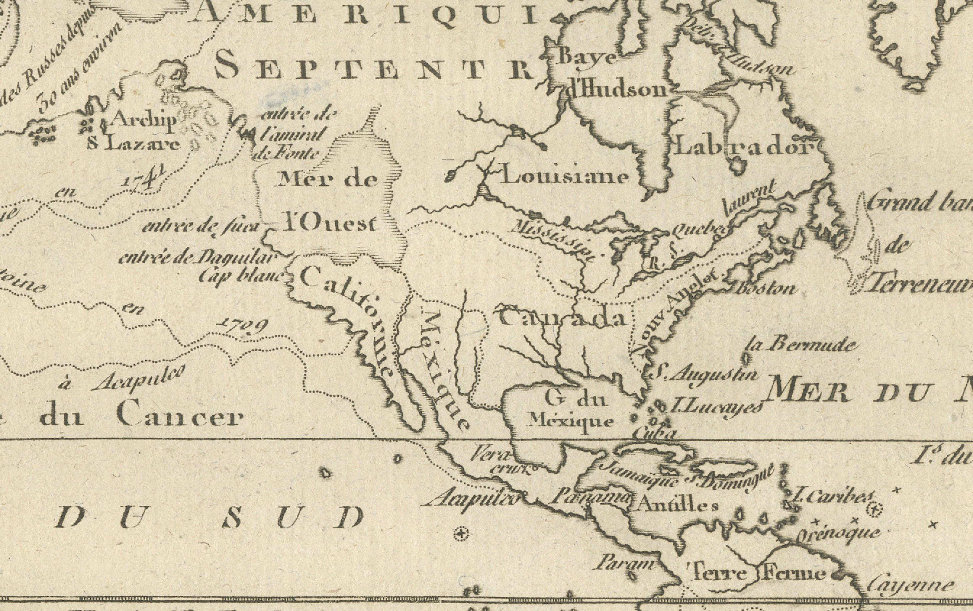 General World Planisphere for Navigation & Trade – Bonne c.1780