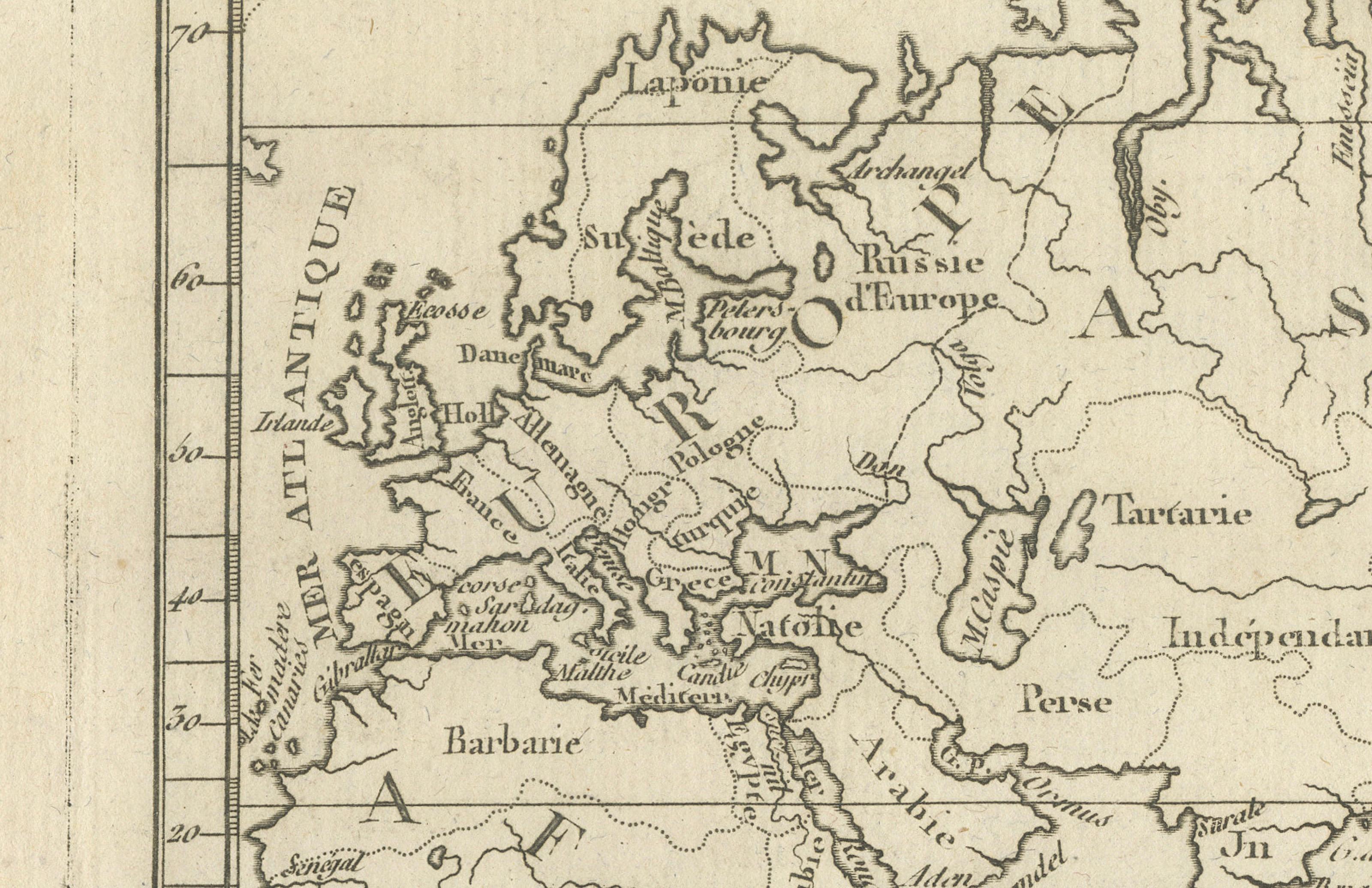 General World Planisphere for Navigation & Trade – Bonne c.1780