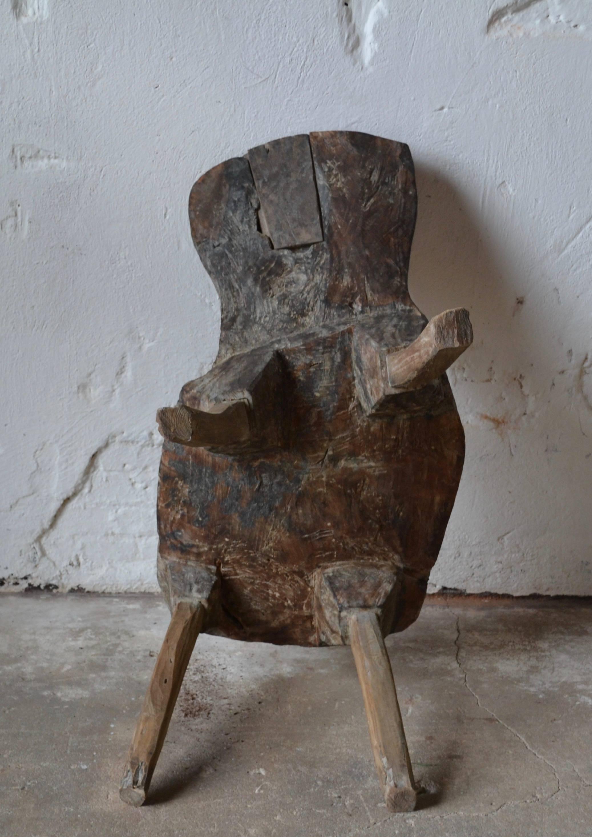 Wabi-Sabi- Meditationsstuhl aus der antiken Monastery (Teakholz) im Angebot