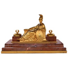 Encrier ancien en bronze Napoléon III - France Fin du 19ème siècle