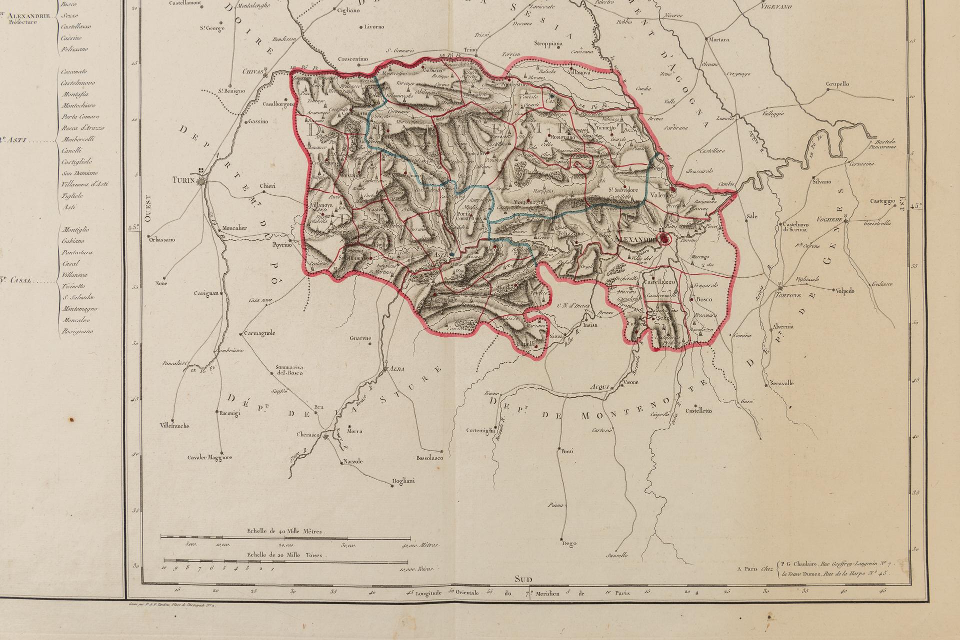 Antiker National Atlas von Frankreich mit Marengo (Französisch) im Angebot