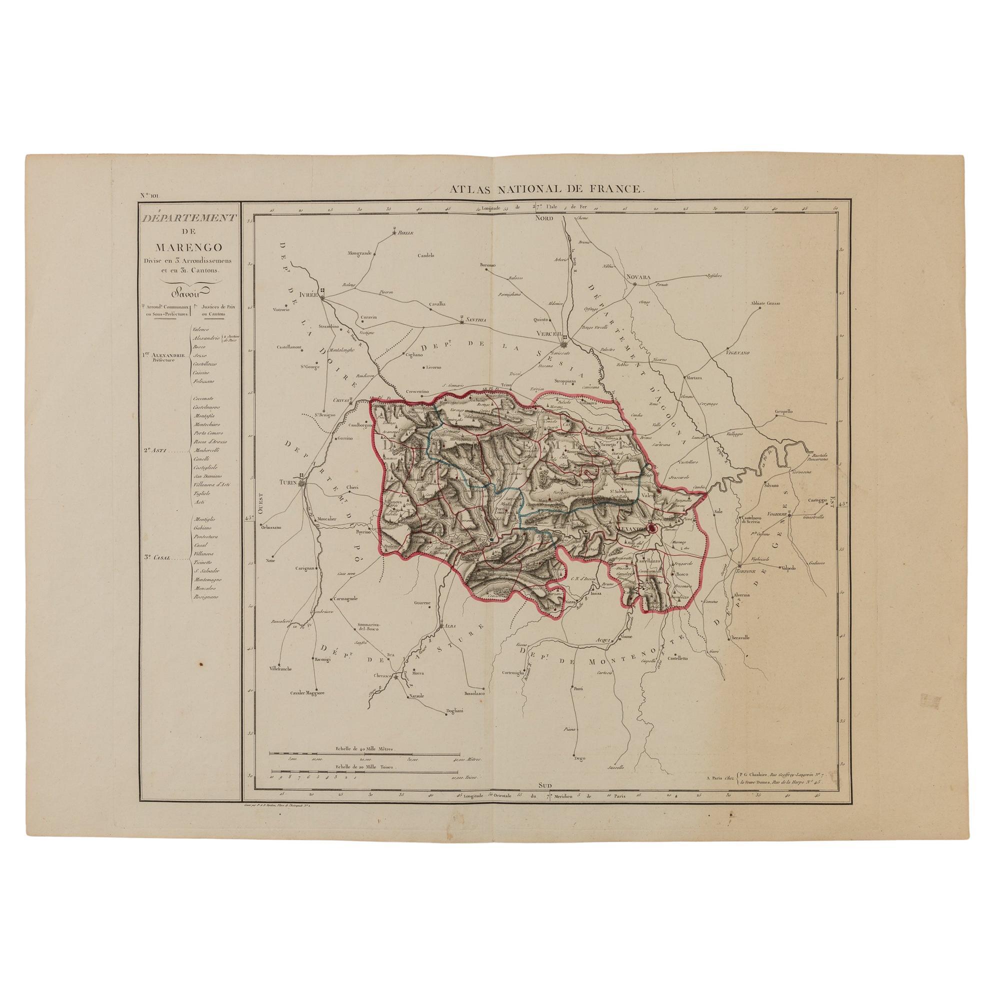 Ancient National Atlas of France with Marengo