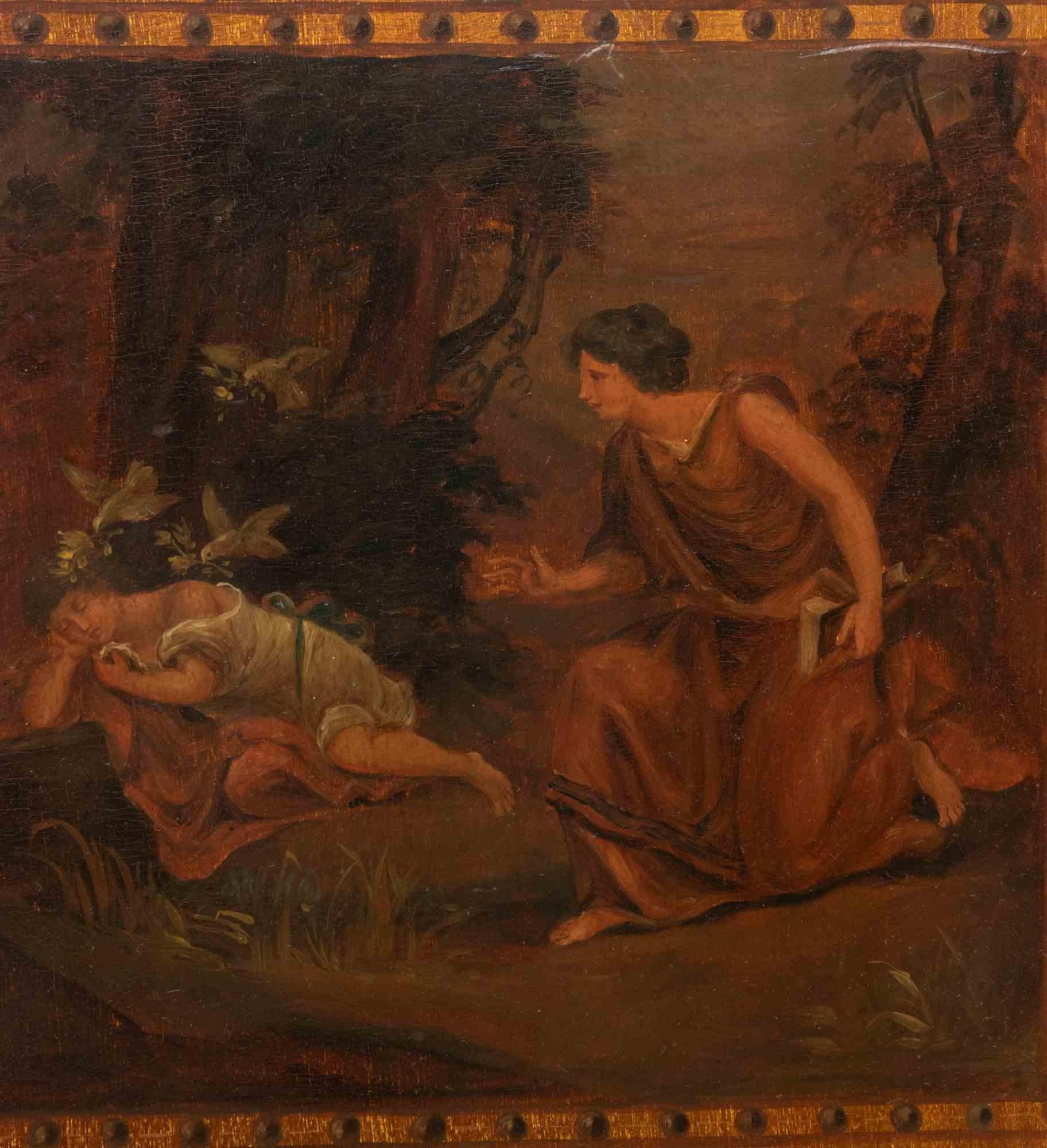 Écran néoclassique ancien à trois panneaux, Italie, 18ème siècle Bon état - En vente à Roma, IT