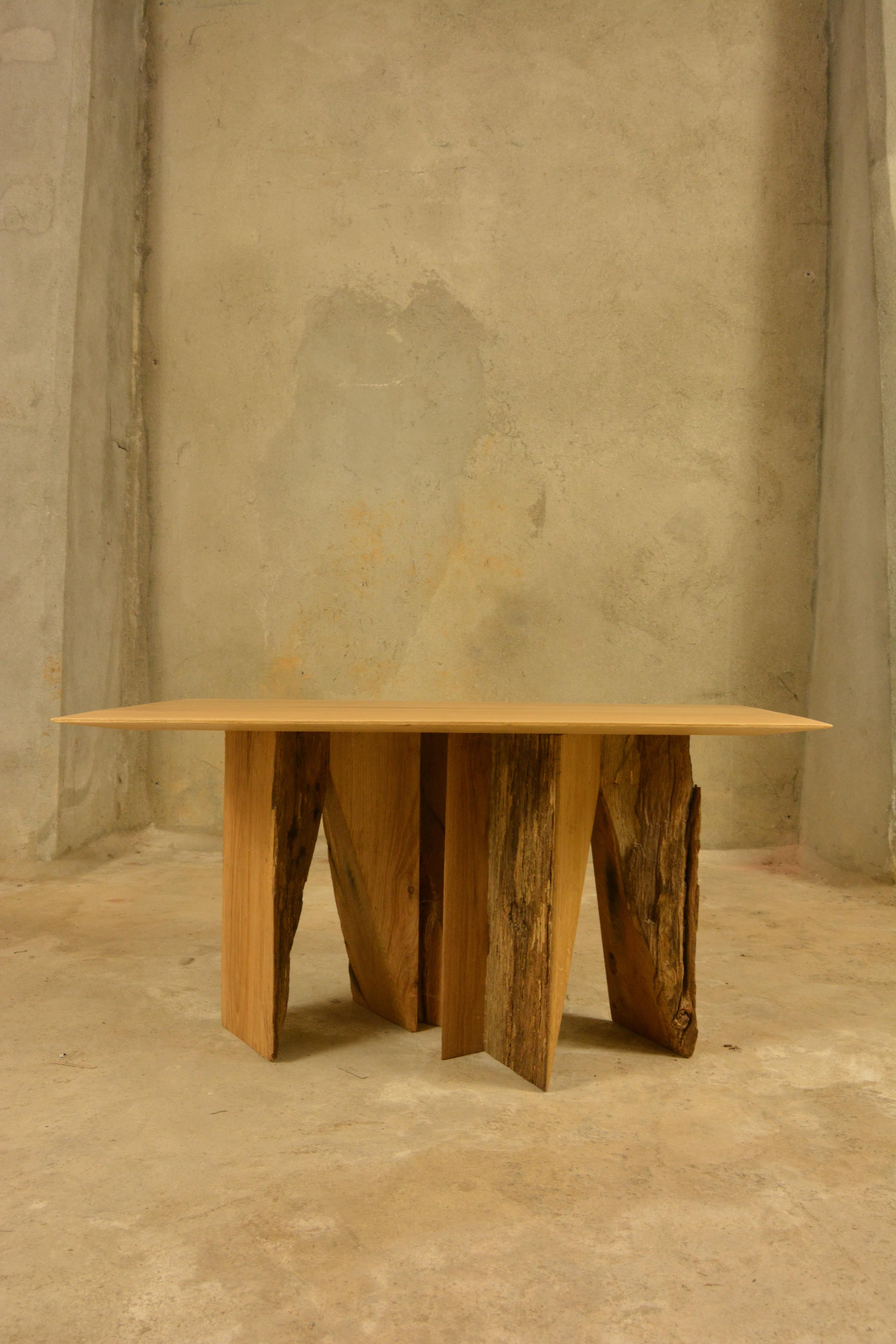 Ancient Normandy Oak New Designed Side Table by Timothée Musset In New Condition In Geneve, CH