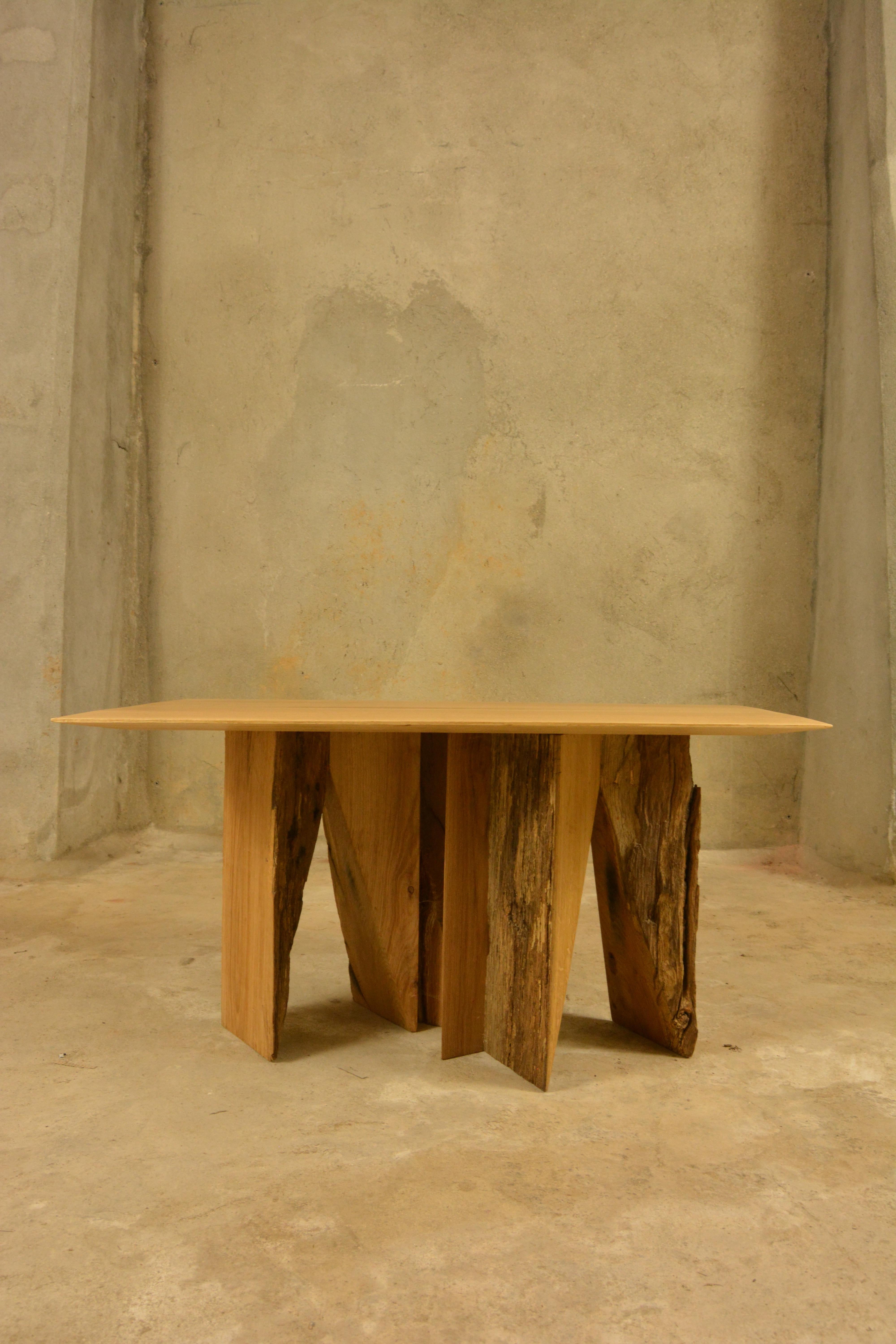 Ancient Normandy Oak New Designed Side Table by Timothée Musset In New Condition For Sale In Geneve, CH