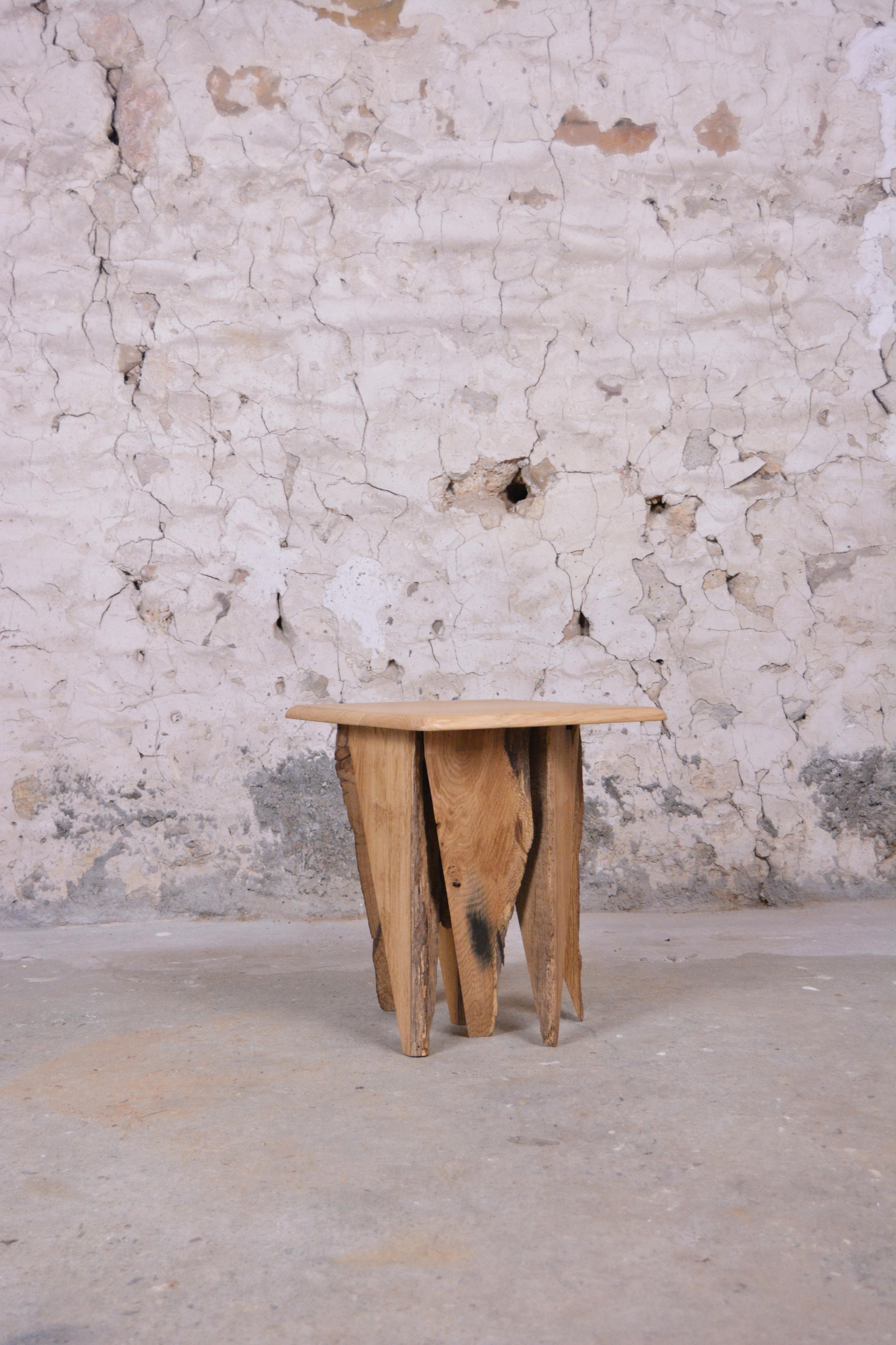 Ancient Normandy Oak New Designed Side Table by Timothée Musset In New Condition For Sale In Geneve, CH