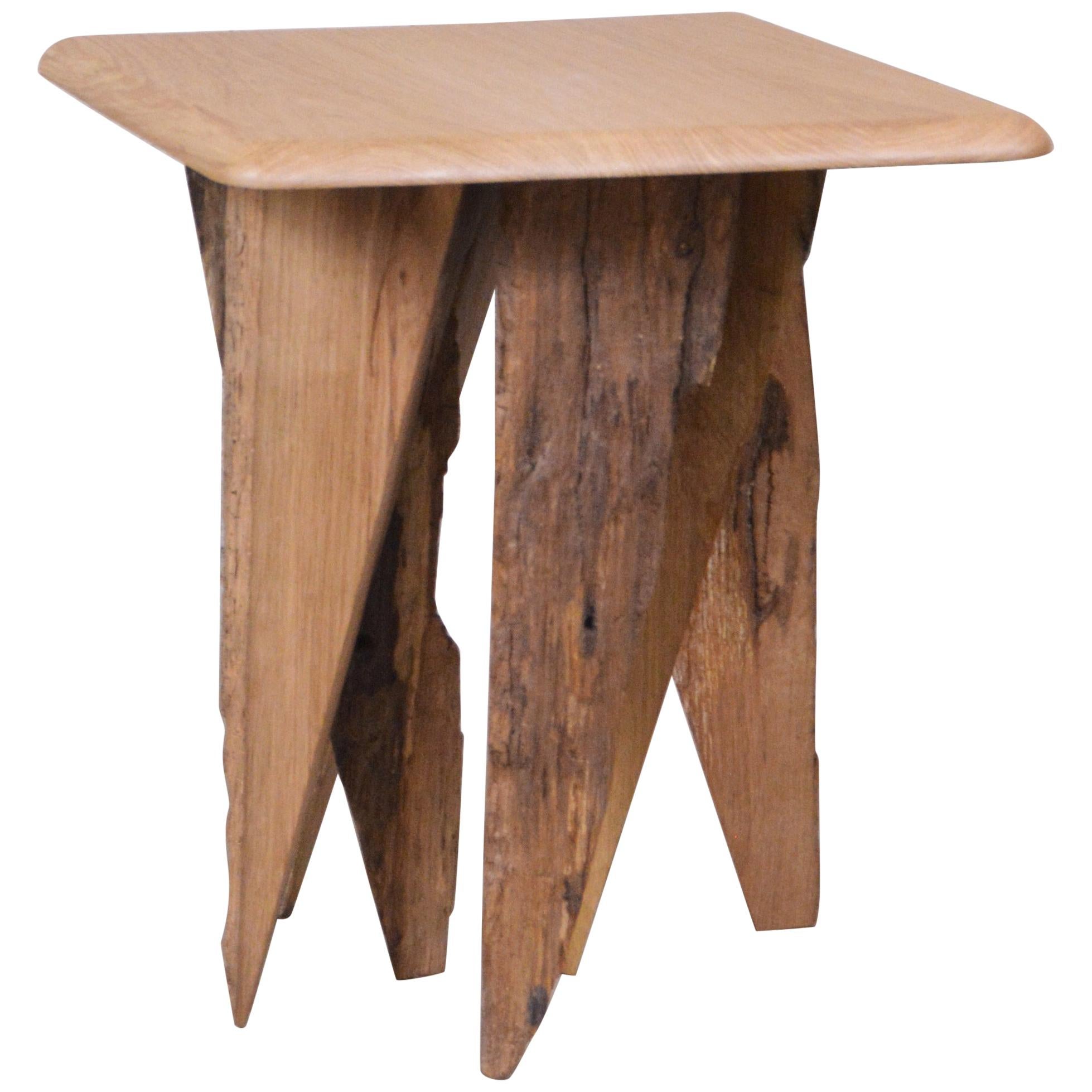 Ancienne table d'appoint en chêne de Normandie Nouveau design par Timothée Musset en vente