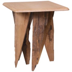 Ancienne table d'appoint en chêne de Normandie Nouveau design par Timothée Musset