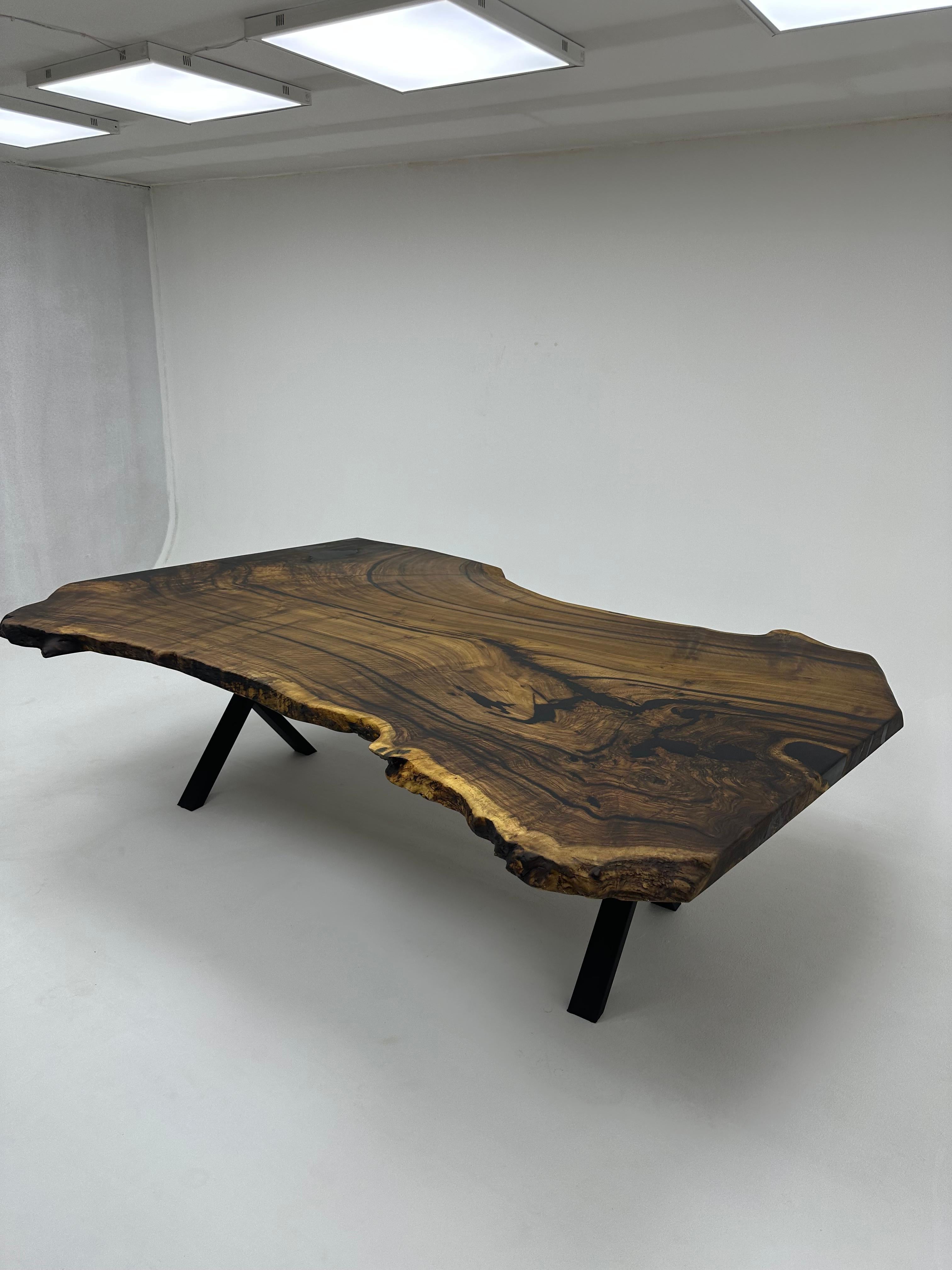 Turkish Ancient One Piece Walnut Slab Custom Wooden Conference Room Table For Sale