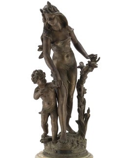 Ancient Onyx and Antimony Clock, France, Late 19th Century