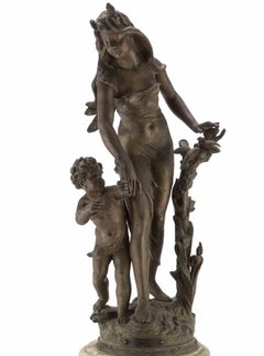 Ancient Onyx and Antimony Clock, Late 19th Century