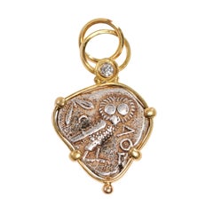 Ancient Owl Pendant 22kt Gold w/Diamond (pendant only)