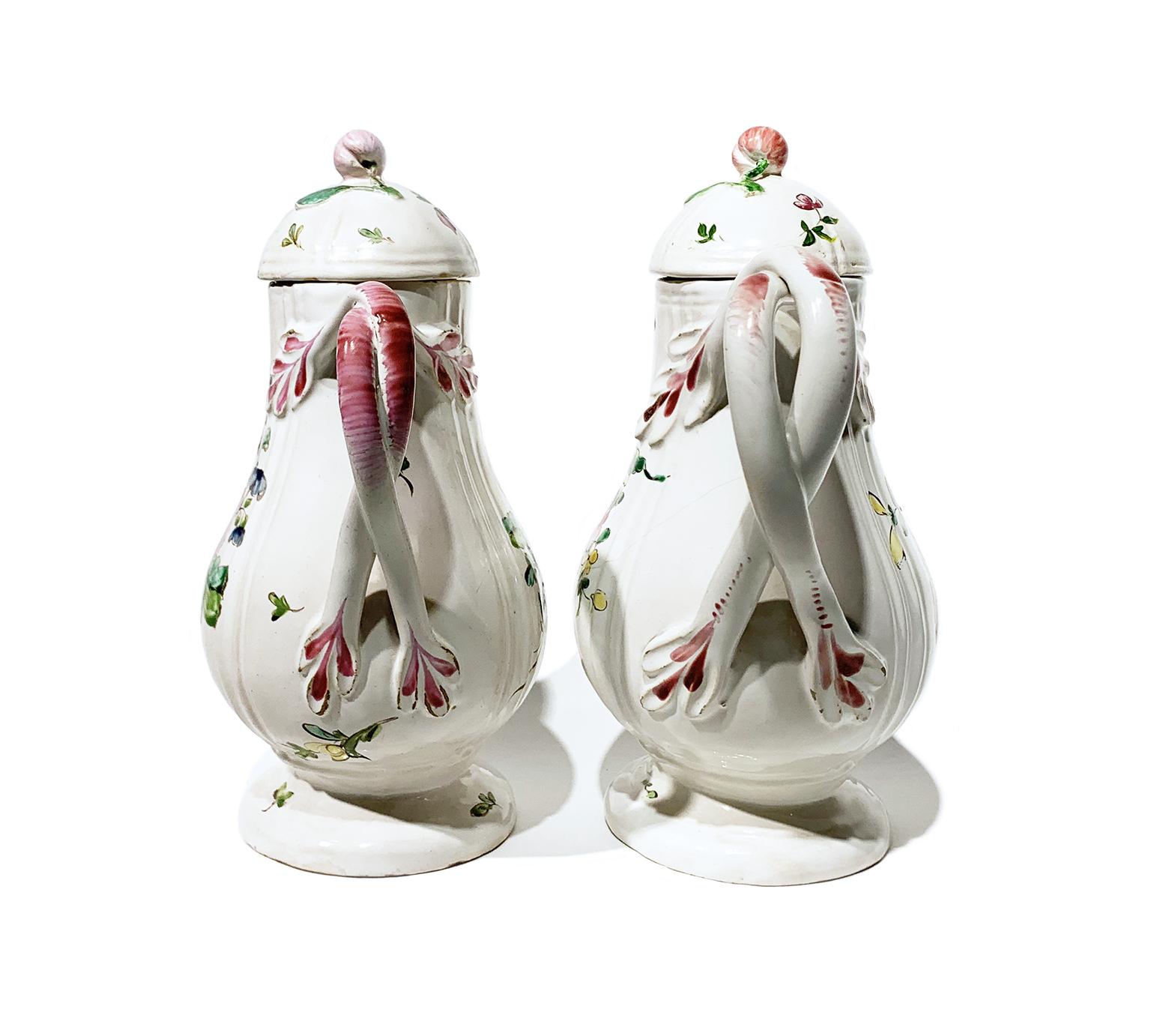 Italian Ancient Pair Coffee Pots, Pasquale Rubati Manufacture Milan, 1770 circa For Sale