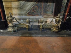 Ancient Pair of Bronze Firedogs, Louis XVI, Italy, 1700