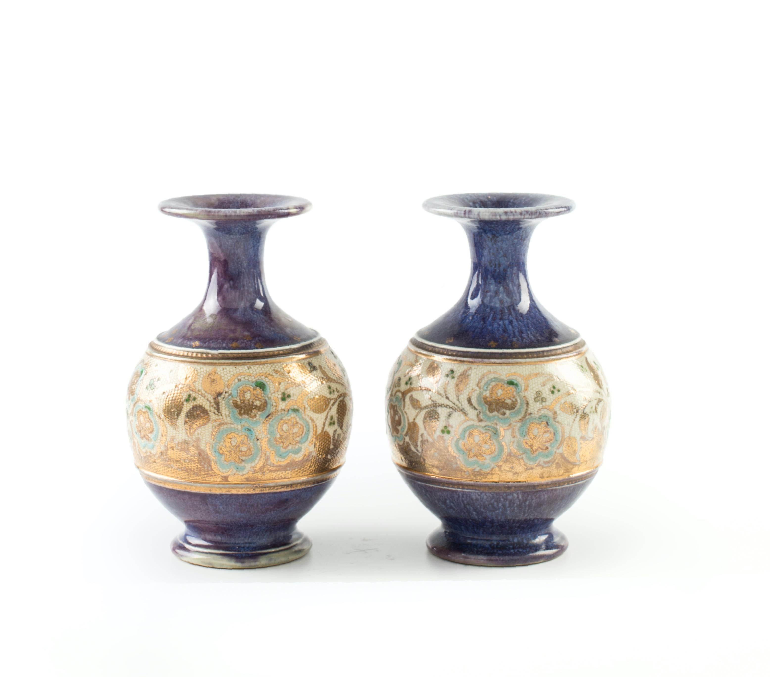 This couple of Royal Doulton vases is an original decorative object realized at the end of the 19th century.

This beautiful couple of terracotta vases were realized by the famous manufacturing company Royal Doulton.



Very good