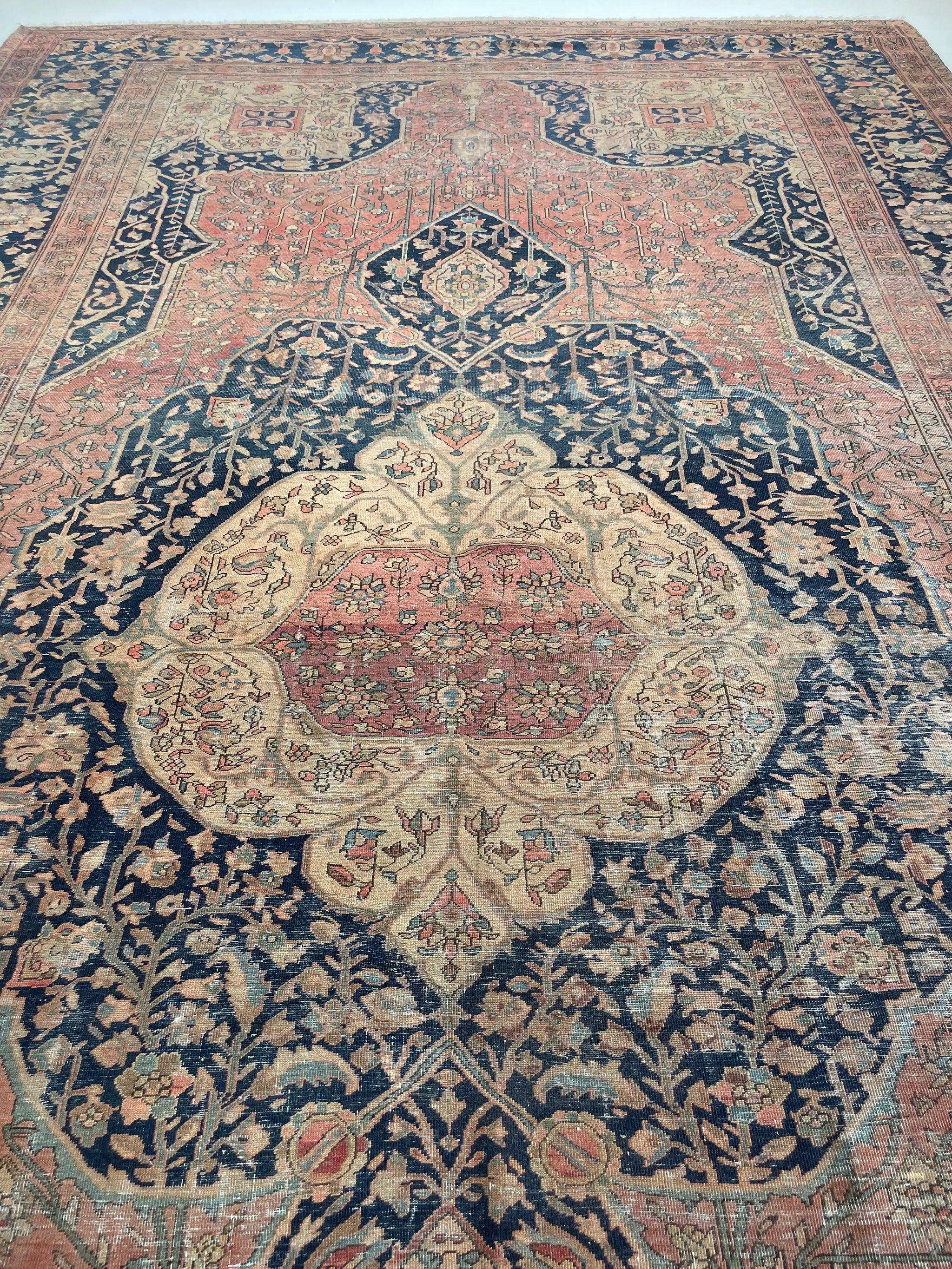Sarouk Farahan Ancien tapis Sarouk Ferahan de taille palais, vers 1900-1915 en vente