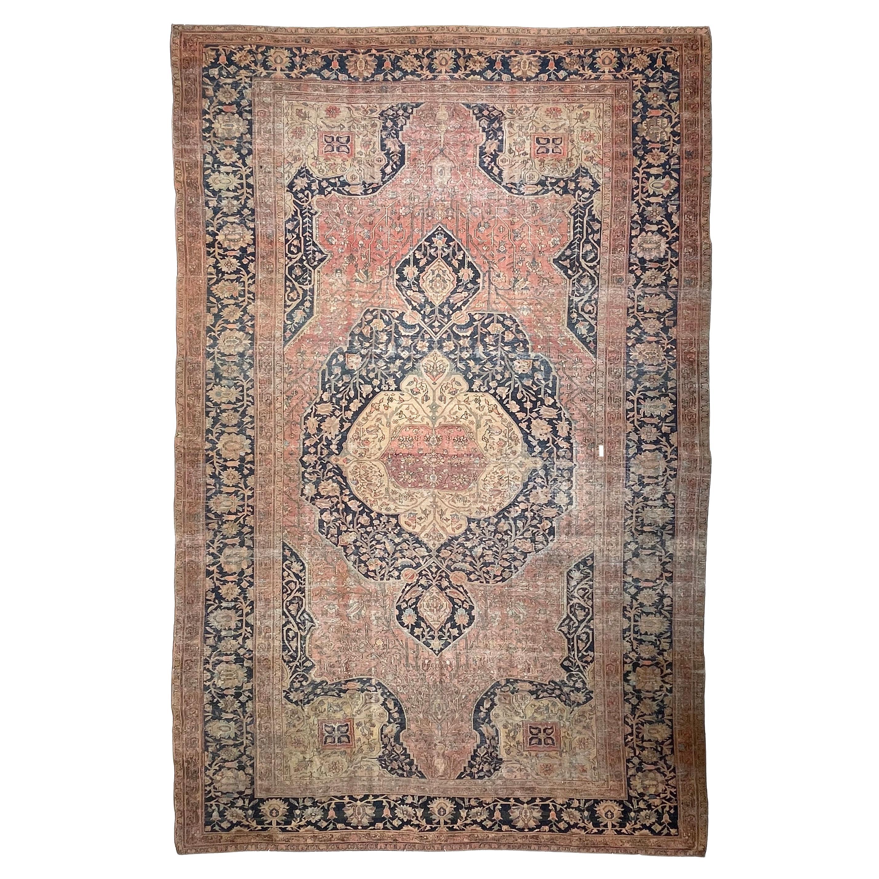 Alfombra antigua Ferahan Sarouk, tamaño palacio, c. 1900-1915