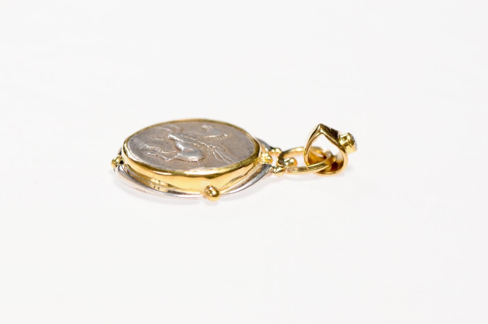 Antike Pegasus- Münze in 22 kt Gold-Anhänger (pendant nur) im Angebot 5