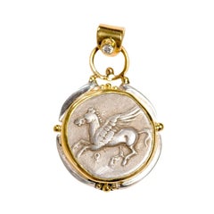 Ancient Pegasus Coin in 22 kt Gold Pendant (pendant only)