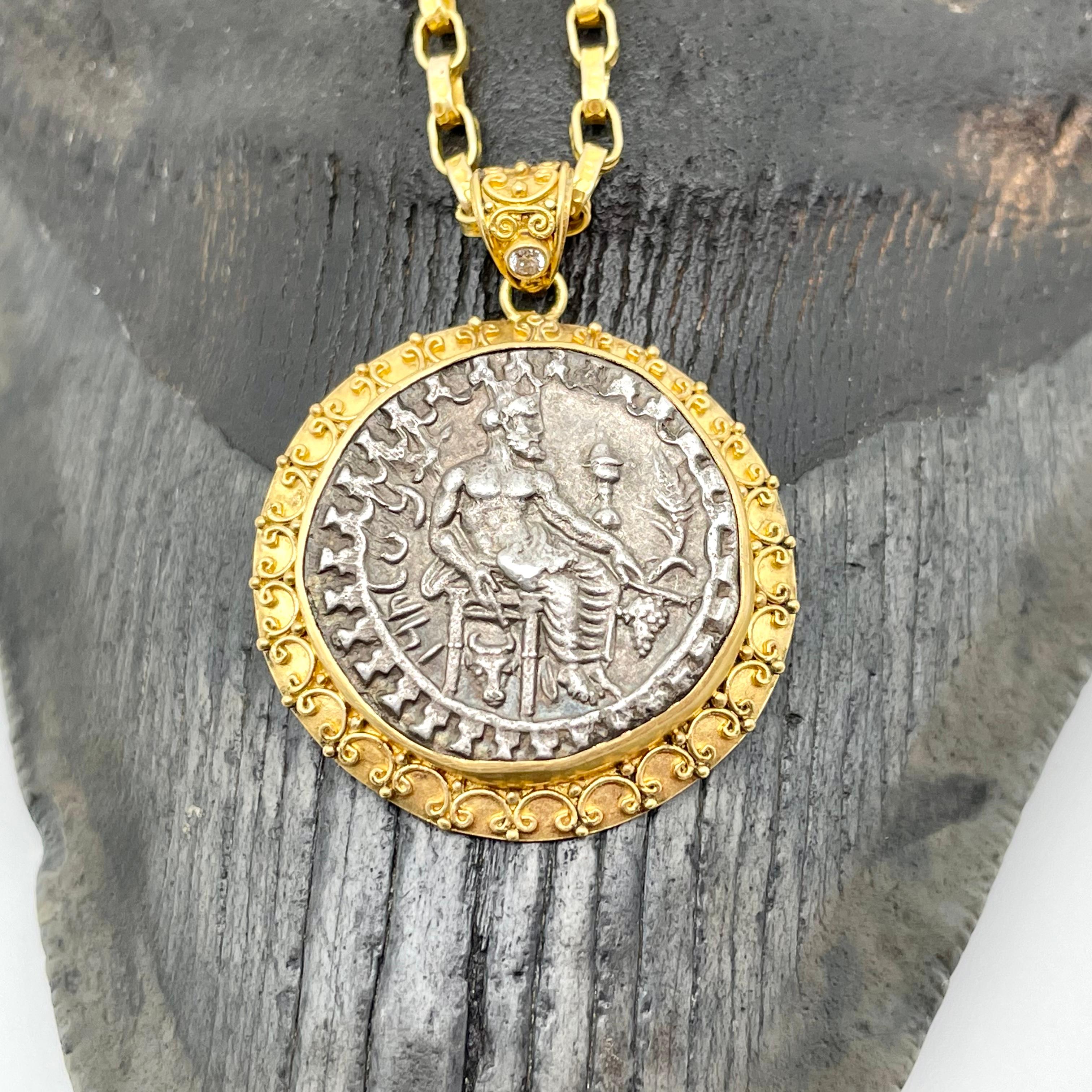 Grec classique Pendentif persan du 4e siècle avant J.-C. avec pièce de Cilicia en or 22 carats en vente