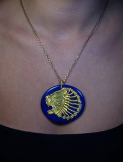 Ancient Persian 5th Century BC Gold Lion Mounted as Pendant