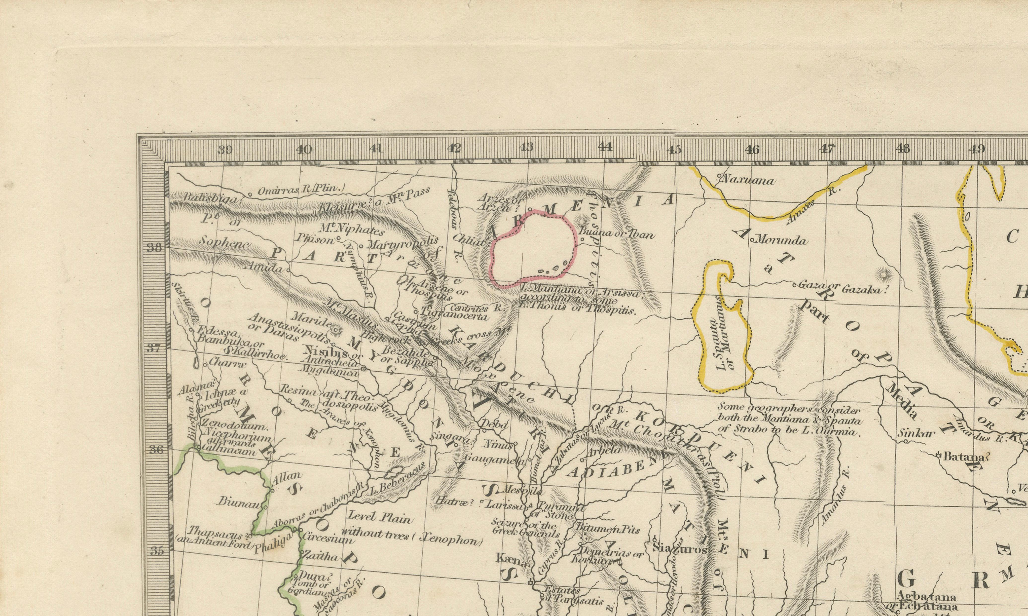 Ancient Persian Empire Map of Persia, Babylon & Arabia, Published 1831