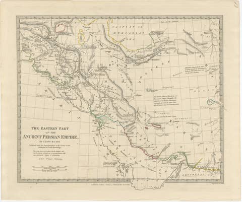 Ancient Persian Empire Map of Persia, Babylon & Arabia, Published 1831