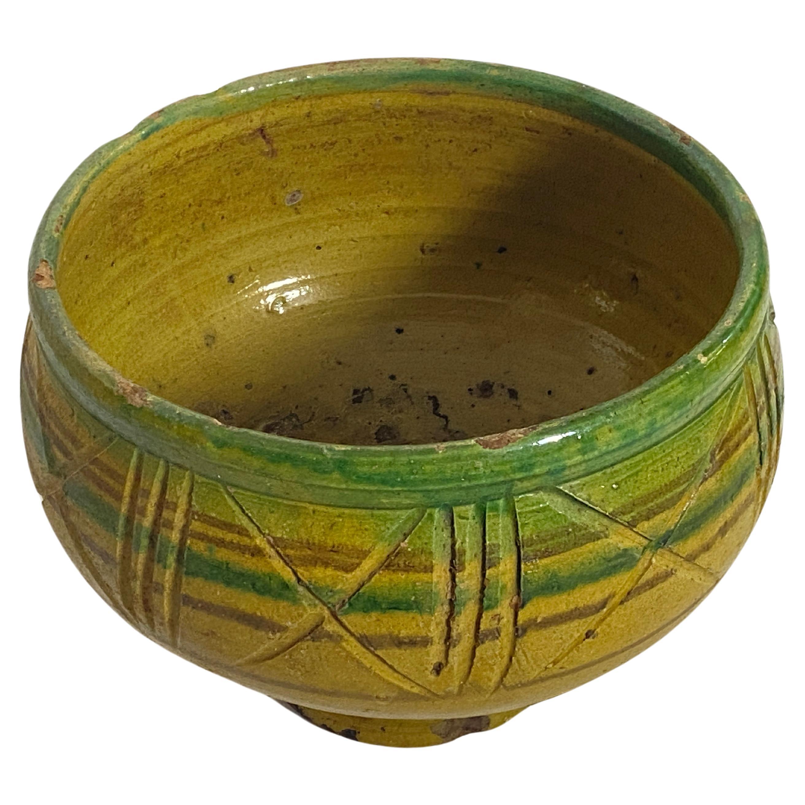 Bol persan ancien rare poterie d'art islamique