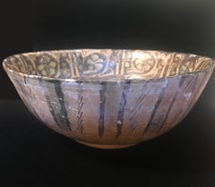 Ancient Persian Rare Kashan Bowl, 13th Century Islamic Pottery Art