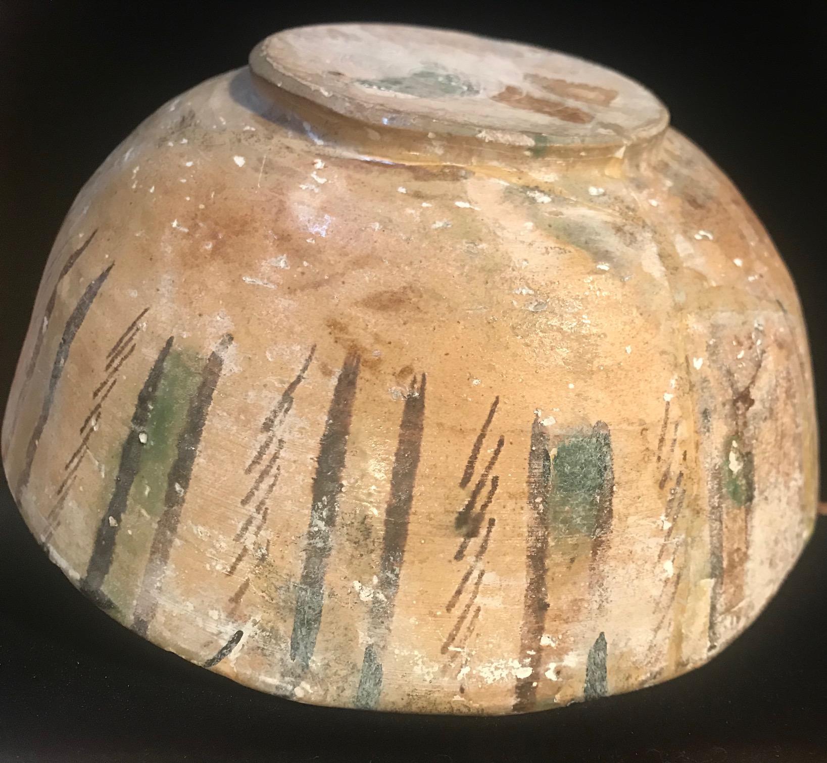 Ancient Persian Rare Kashan Bowl, 13th Century Islamic Pottery Art In Good Condition In Vero Beach, FL