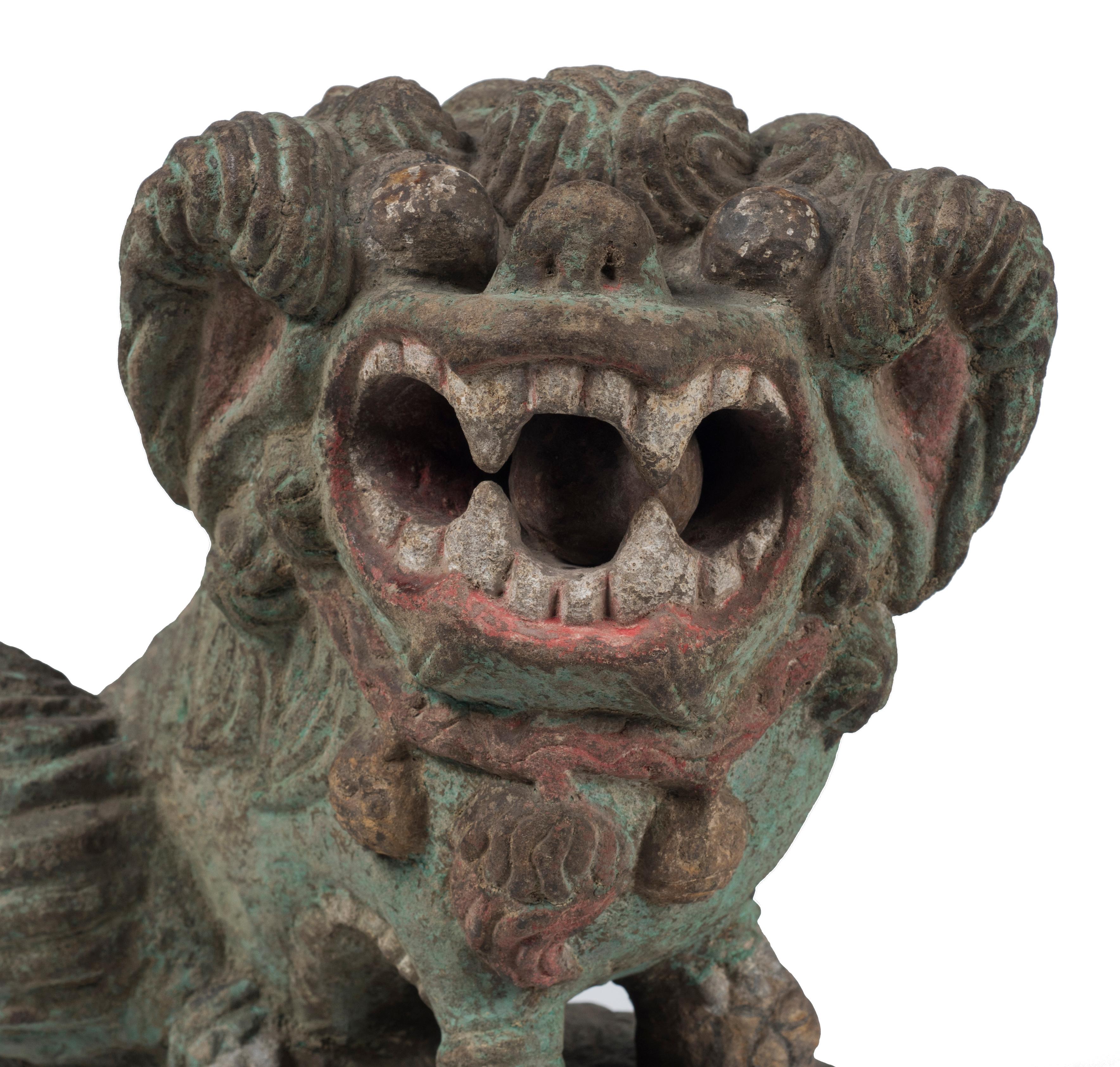 Ancient Pho Dog Sculpture, Chinese Manufacture, 19th Century In Good Condition In Roma, IT