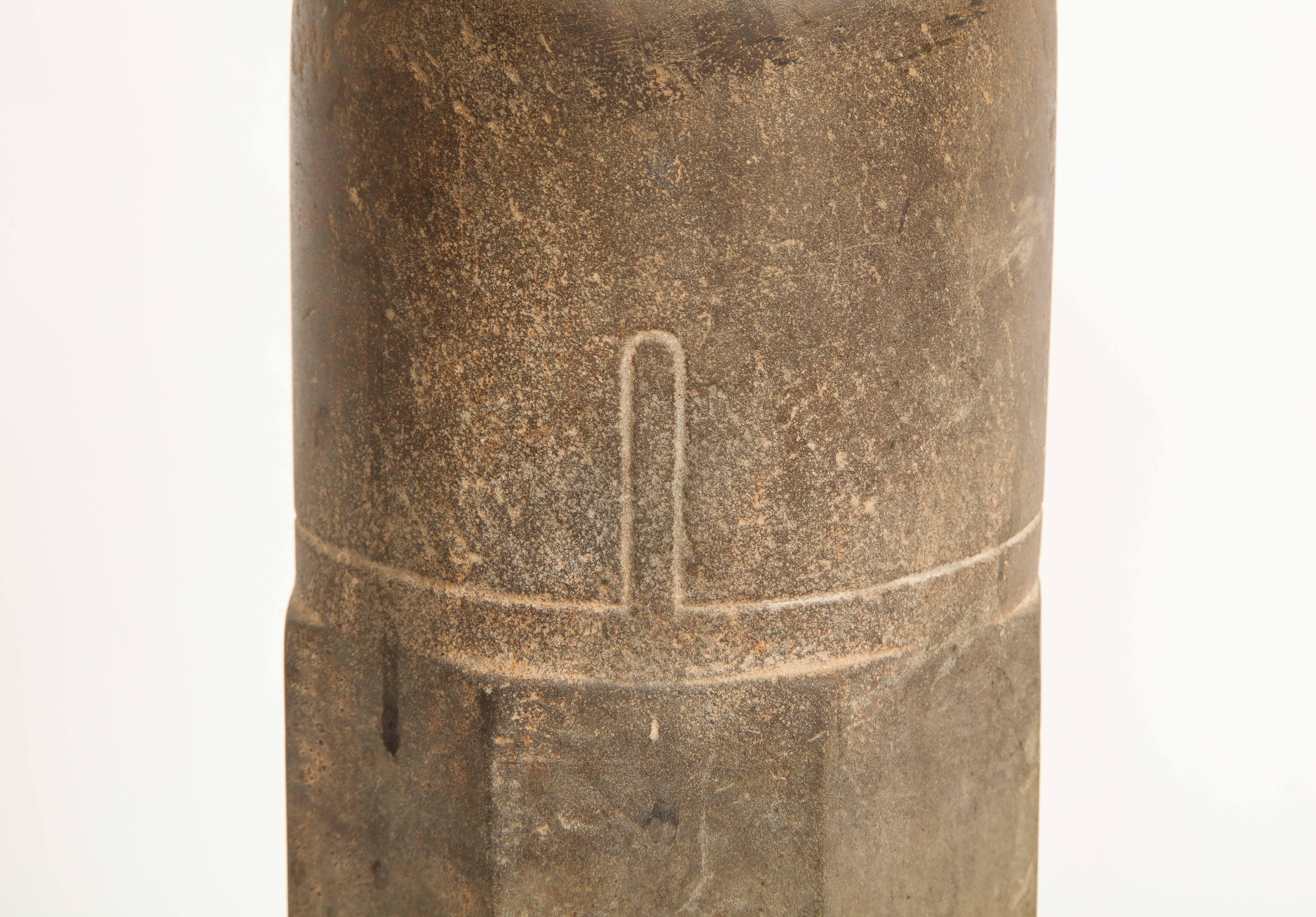 Ancient Polished Sandstone Lingam, Khmer, 12th-13th C., Angkor Period For Sale 3