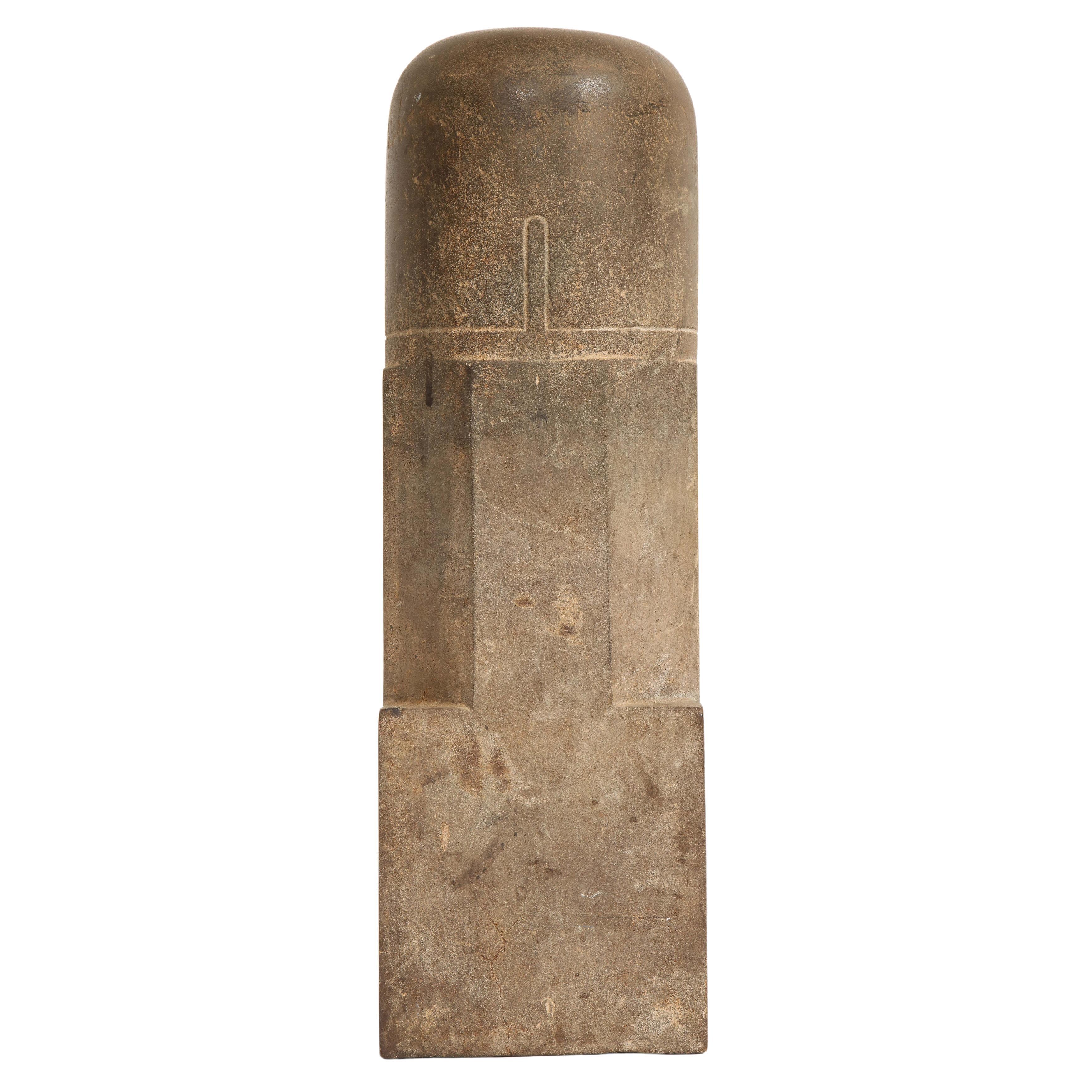 Ancient Polished Sandstone Lingam, Khmer, 12th-13th C., Angkor Period For Sale