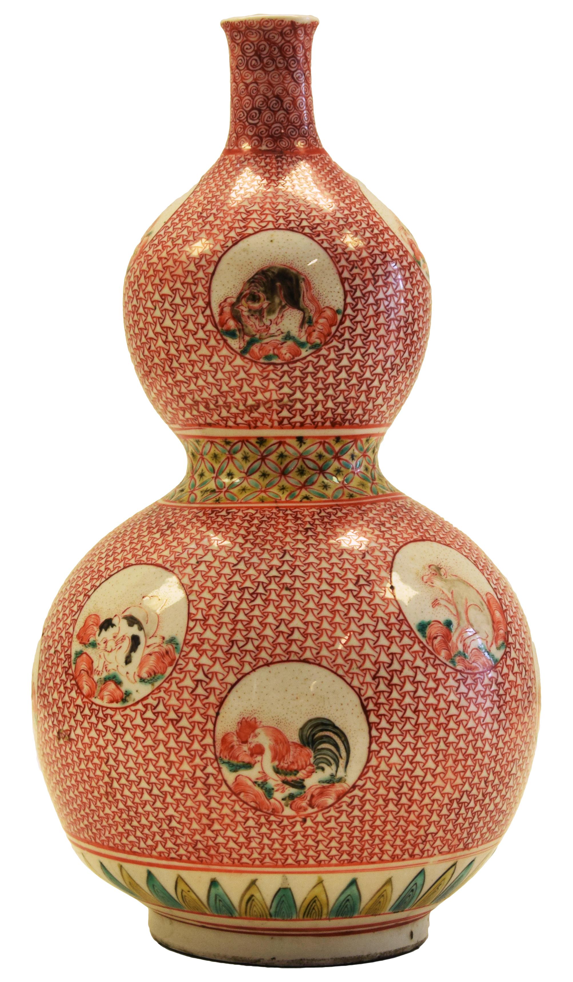 Japonais Vase à double gourde en porcelaine ancienne:: Japon période Edo en vente