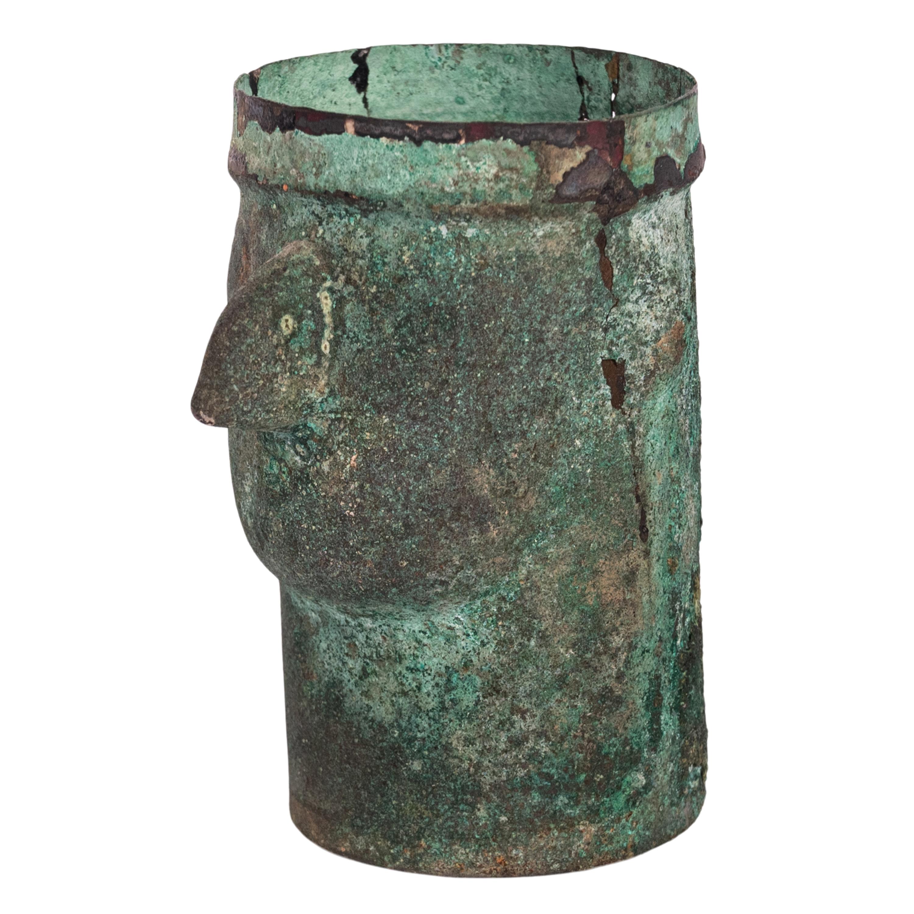  Ancient Pre-Columbian Inca Chimu Silver Portrait Votive Cup Vessel Peru 1400 CE For Sale 9
