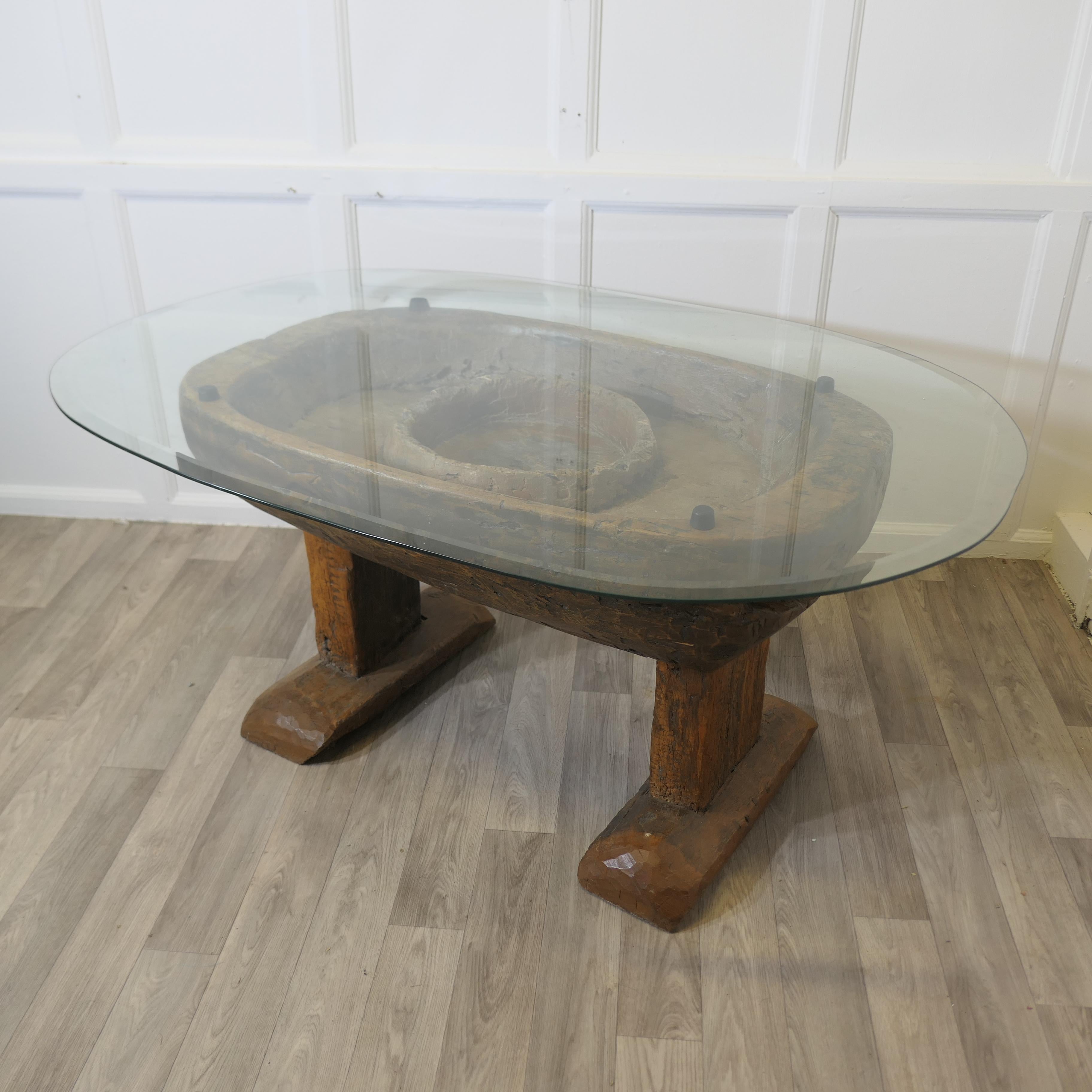Primitive Ancient Preparation Table, Now Rustic Coffee Table For Sale