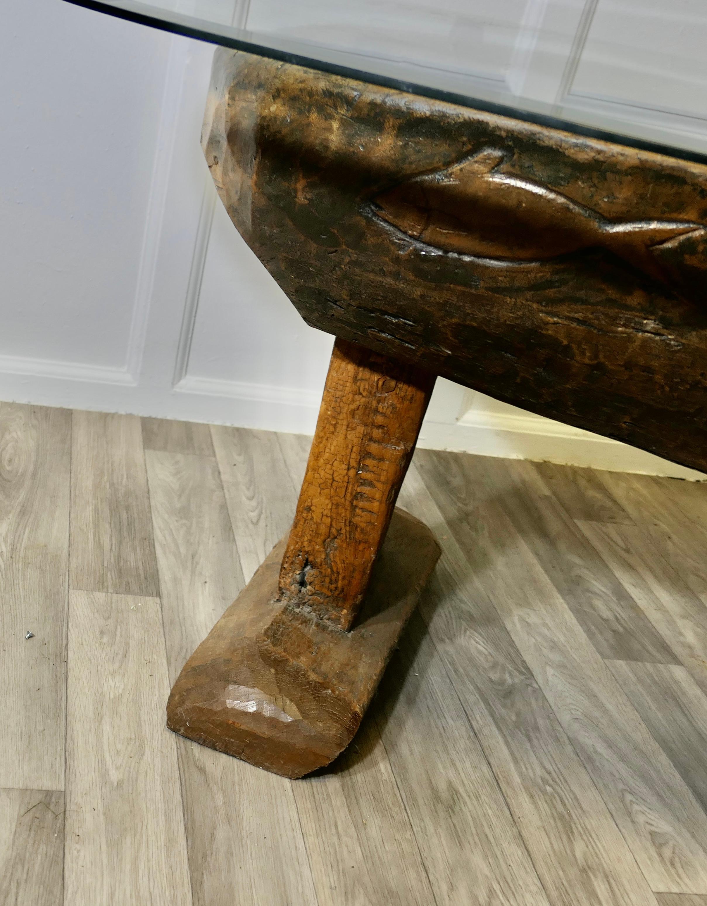 18th Century and Earlier Ancient Preparation Table, Now Rustic Coffee Table For Sale