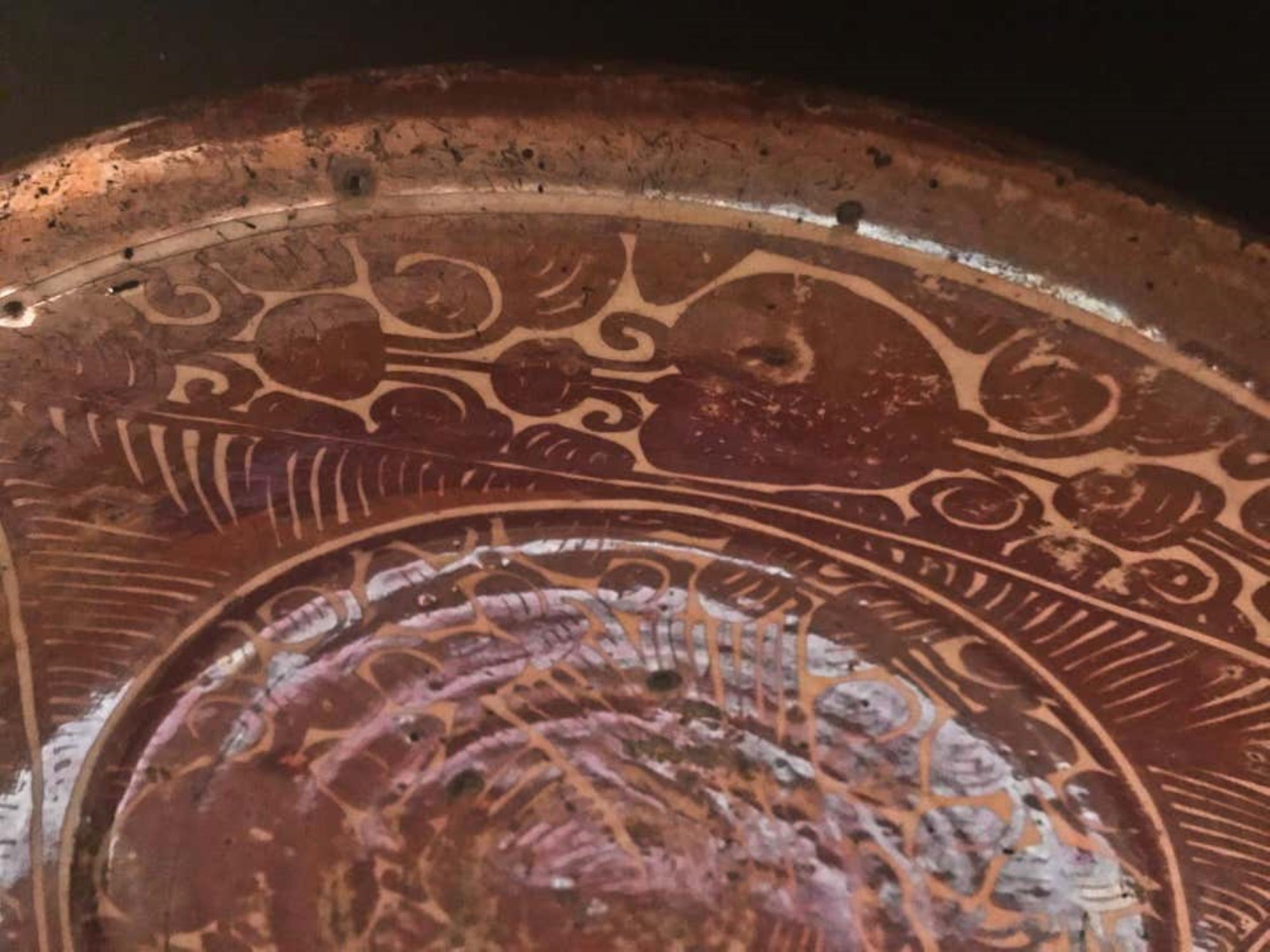 Ancient Rare Kashan Lustre Bowl 12th Century Islamic Pottery Art For Sale 2