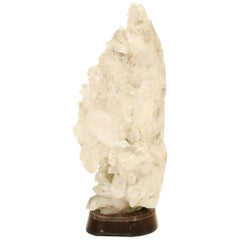 Ancient Rare Rock Crystal on Wooden Base, 1850s