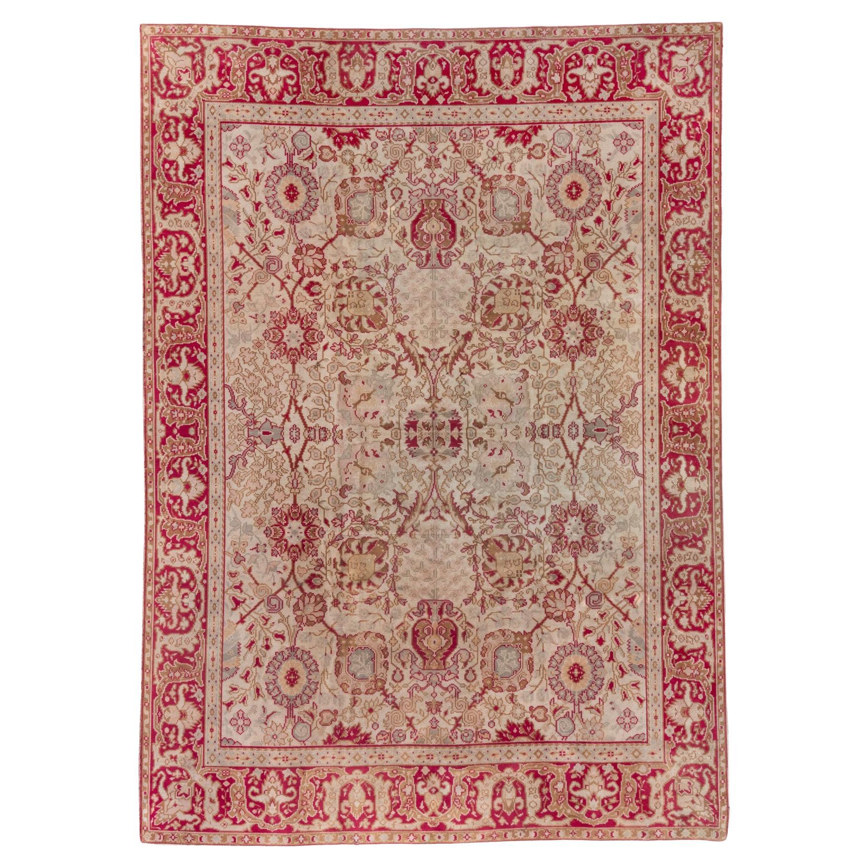 Alter roter Oushak 1940 im Angebot