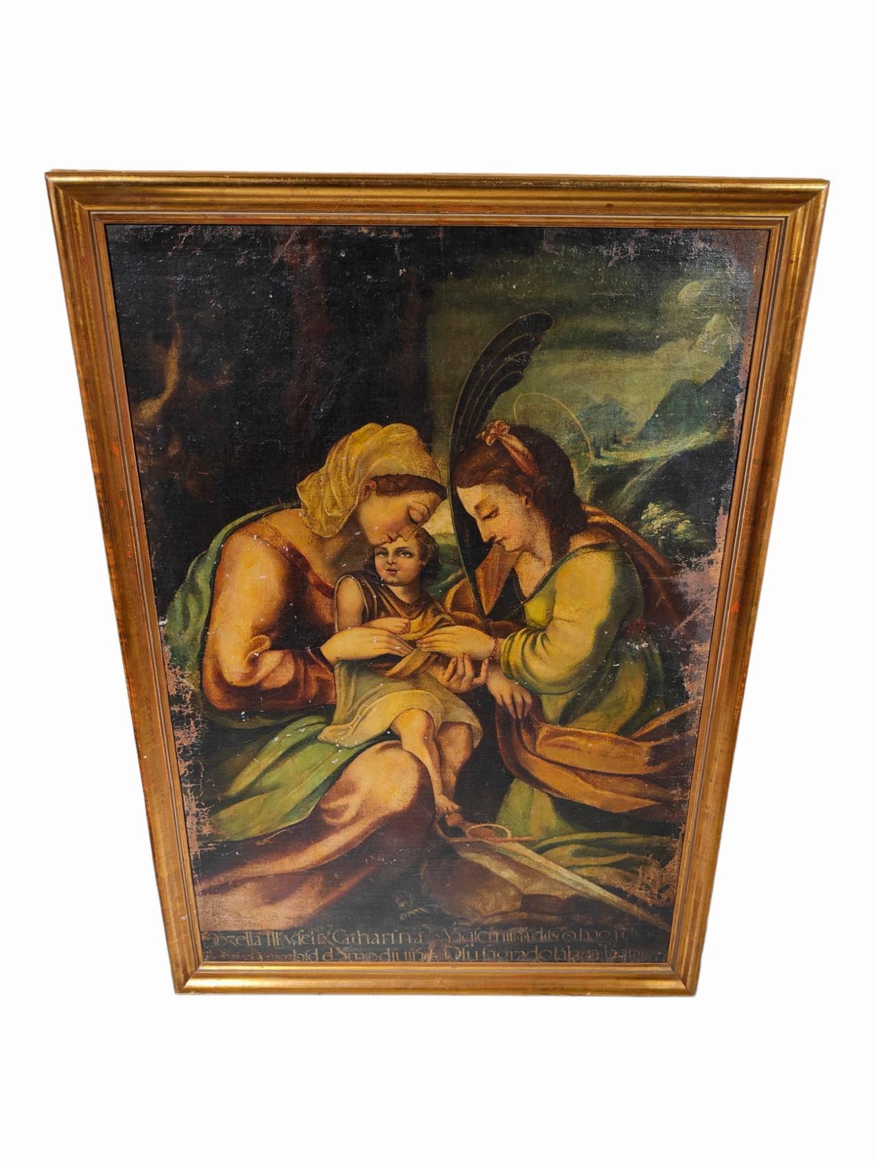 Ancient Religious Painting From The 17th Century For Sale 7