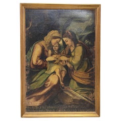 Pintura religiosa antigua del siglo XVII