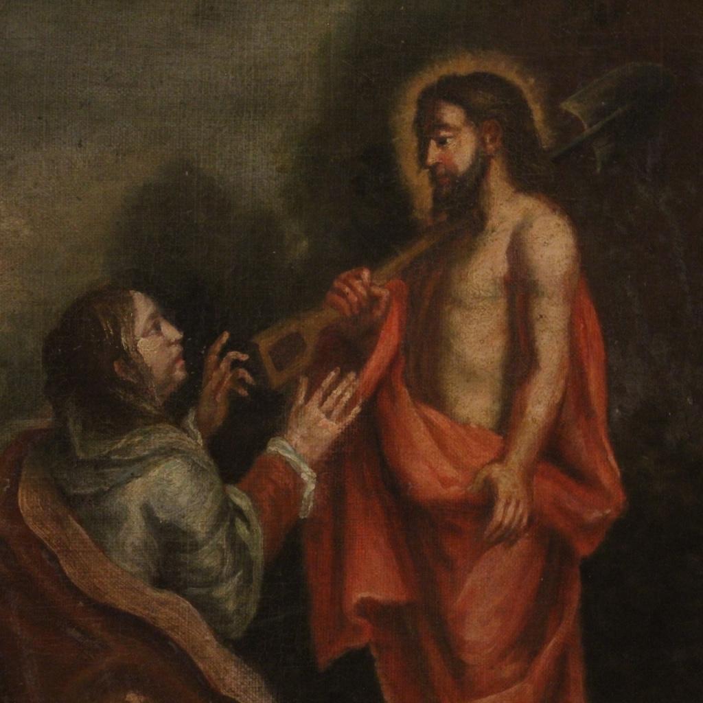 Ancient Religious Spanish Painting from the 18th Century In Good Condition For Sale In London, GB