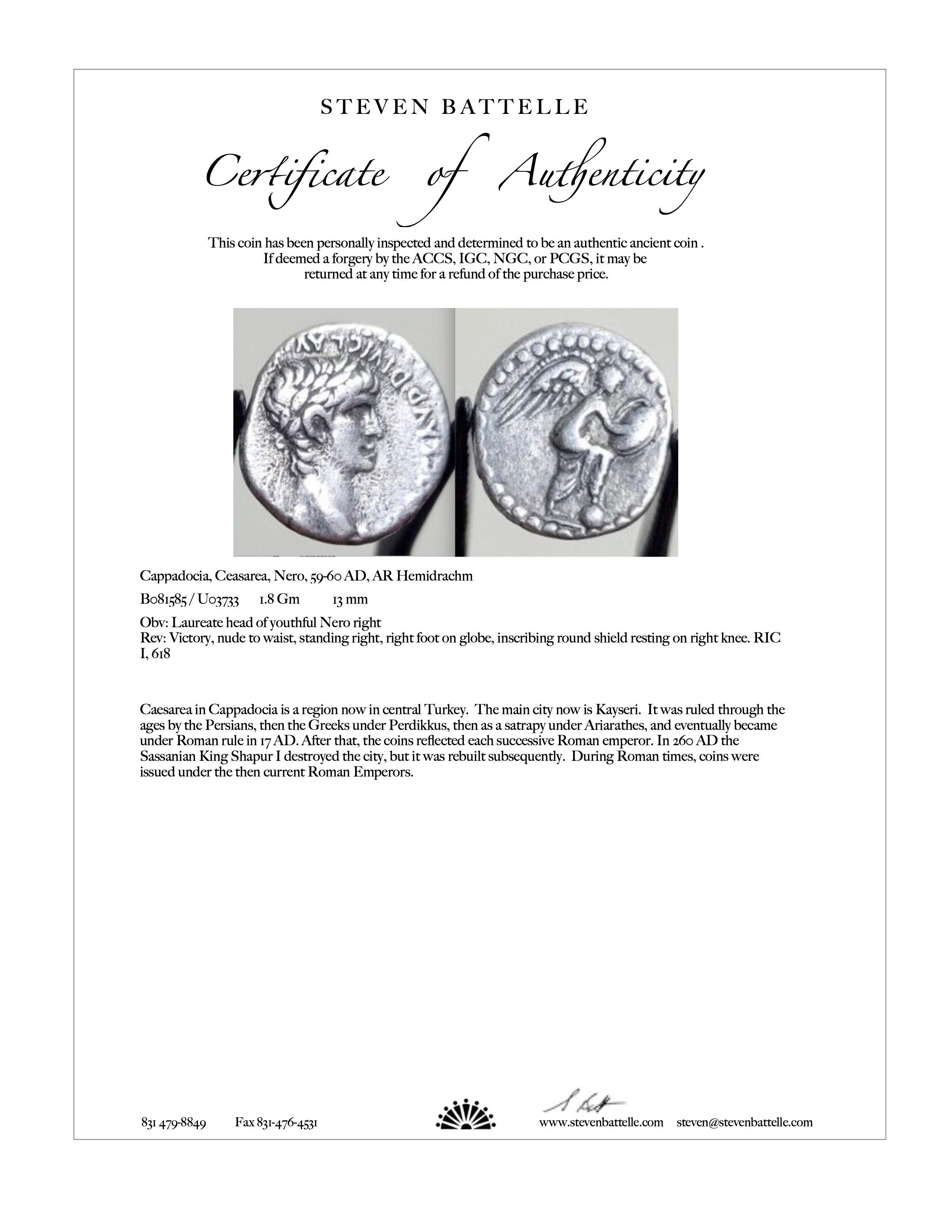 Ancient Roman 1st Century Goddess Victoria Coin Diamond 18K Gold Pendant For Sale 5