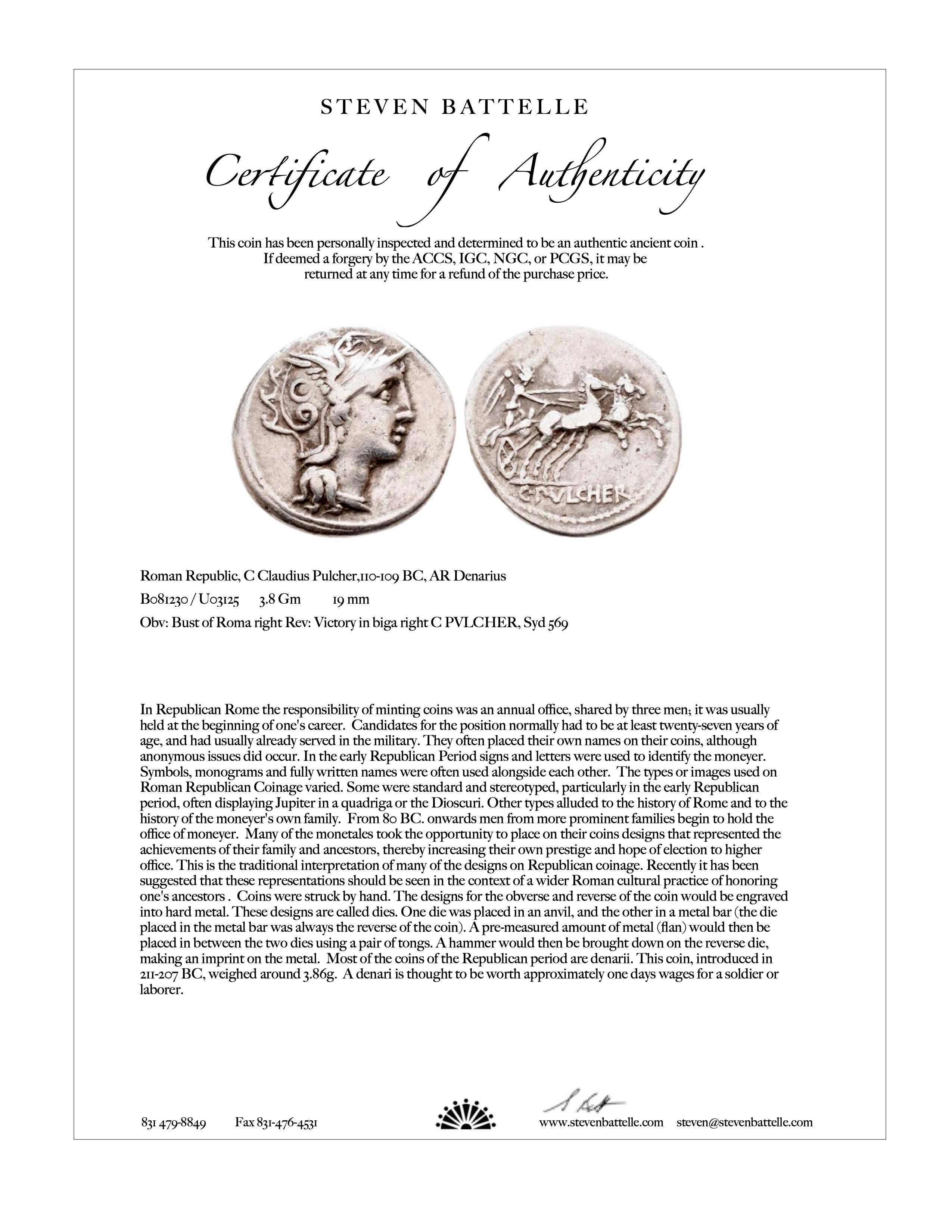 Ancient Roman 2nd Century BC Goddess Roma Coin 18K Gold Pendant 5
