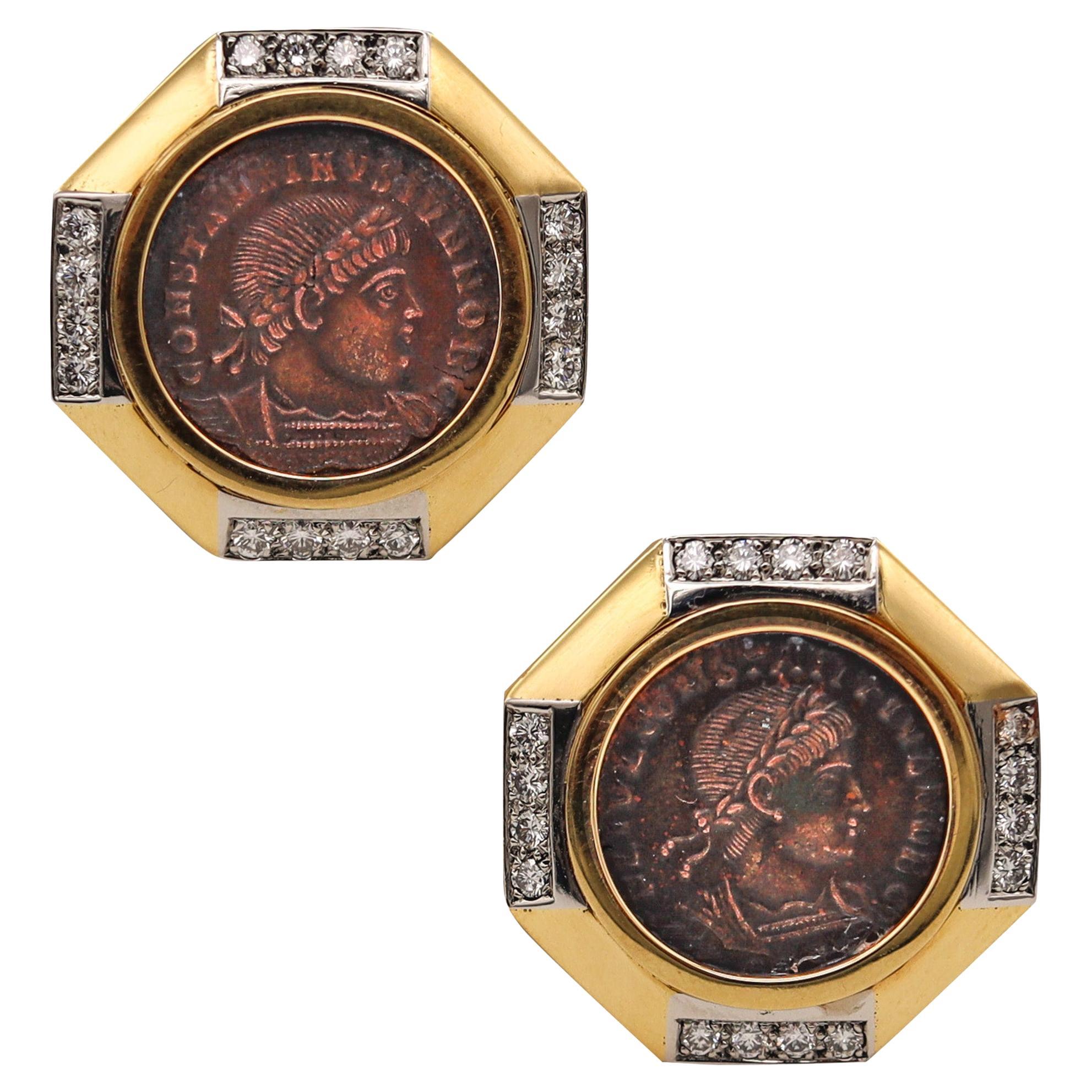 Classical Roman Clip-on Earrings - 16 For Sale at 1stDibs