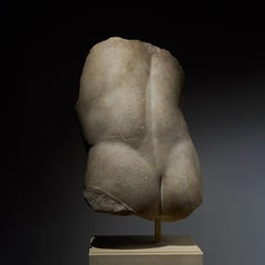 Ancient Roman Aphrodite crouching sculpture in marble