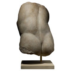 Ancient Roman Aphrodite crouching sculpture in marble