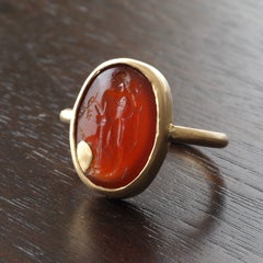 Ancient Roman Apollo Intaglio gold ring